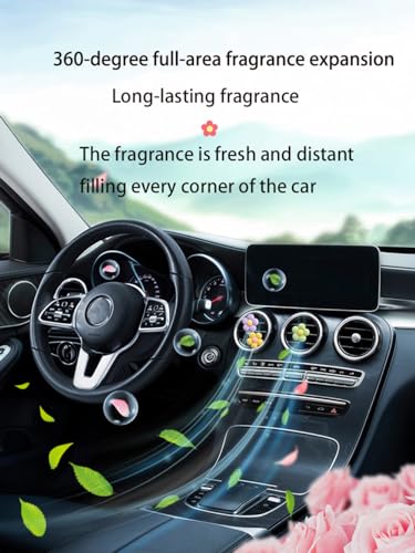 Image of 6pcs Small Daisy Flower Car Air Fresheners Vent Clips with 12pcs Fragrance Pads Cute Car Air Conditioner Vent Interior Decor