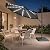 Devoko 10ft Solar LED Patio Umbrella with Base Included, Round Cantilever Outdoor Umbrella with Lights and 360-Degree Rotation, Large Hanging Offset Market Umbrella for Patio Deck Garden, Black