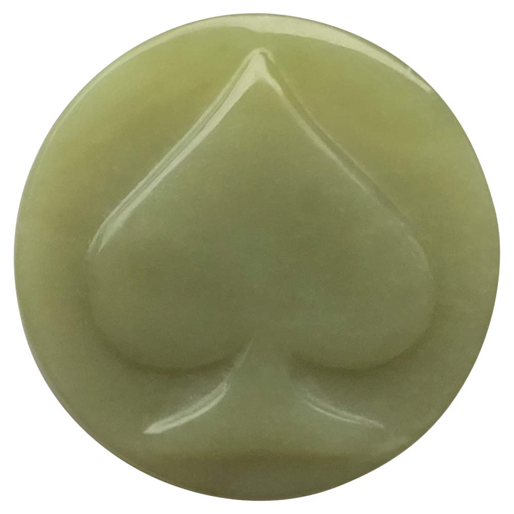 Hand Carved Jade Poker Card Guard Protector, Round