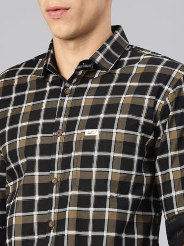 Image of Majestic Man Men's Pure Cotton Checkered Slim Fit Casual Shirt - Full Sleeve | Trendy & Comfortable