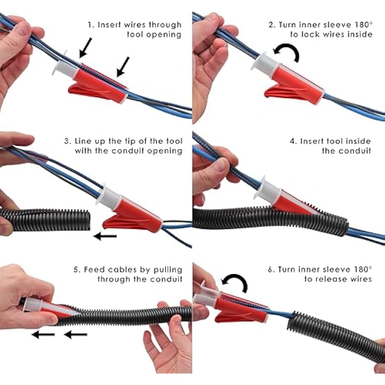 Electriduct Wire Loom Insertion Tool Set for 3/8 to 2 Conduit Sleeving Installation