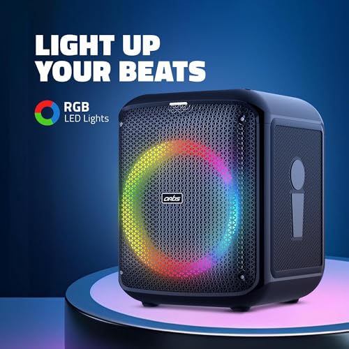 Image of Artis SoundPro 110 Bluetooth Party Speaker with USB /TF Card /AUX Input /FM Radio /Wireless Mic & Wireless Remote (Black)