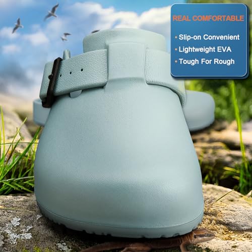 Image of KEMISANT Women Clogs,Comfortable Mules Sandals Slippers Nurse Garden Shoes Unisex for Men Cushioned Support
