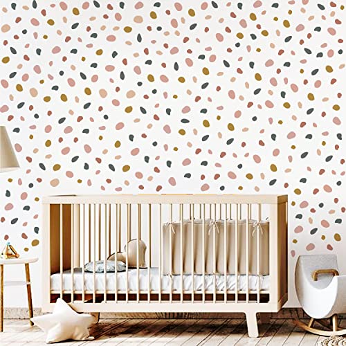 Qucheng Irregular Boho Wall Decal Stickers Polka Dots Terrazzo Dots Wall Decor Kids Toddler Bedroom Removable Stickers Decor Nursery Livingroom Vinyl Waterproof Wall Decoration 6 Sheets #TOP16