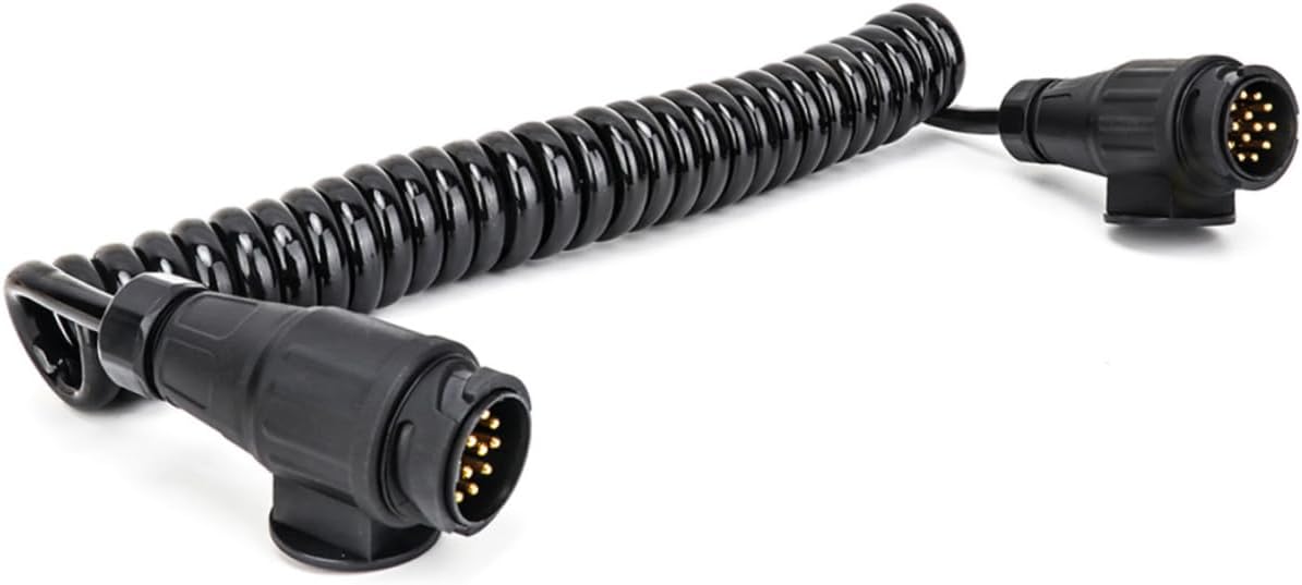 Zerodeko 13 Pin Trailer Connector Spring Extension Cord 13 Way Trailer Wiring Plug for RVs and Campers for Signal Light Connection