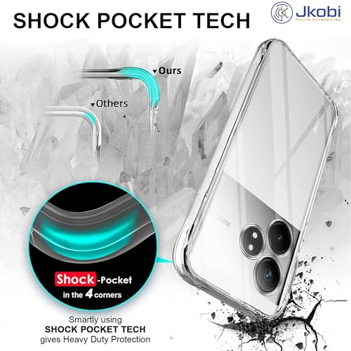 Image of Jkobi Back Case Cover for Realme GT 6 | GT 6T 5G (Shockproof Case with Camera Protection | Soft and Flexible | Transparent)