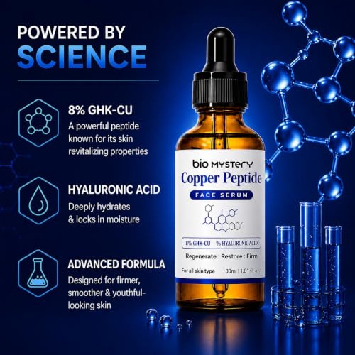 Image of GHK-Cu Copper Peptide Face Serum | 5% Copper Peptides + 1% Hyaluronic Acid | Hydrating, Firming & Skin Barrier Support | Korean Formula | 30ml