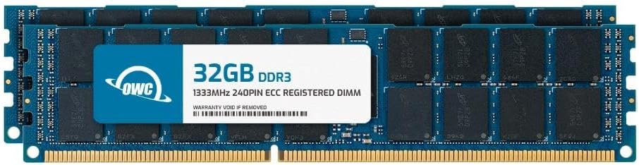 OWC 64GB (2x32GB) DDR3 1333 PC3-10600 CL9 4Rx4 240-pin 1.5V ECC Registered RDIMM Memory RAM Module Upgrade Kit Compatible with HP ProLiant BL460c G7 BL490c G7 BL620c Gen7 BL680c Gen7 BL685c Gen7 OWC 64GB (2x32GB) DDR3 1333 PC3-10600 CL9 4Rx4 240-pin 1.5V ECC Registered RDIMM Memory RAM Module Upgrade Kit Compatible with HP ProLiant BL460c G7 BL490c G7 BL620c Gen7 BL680c Gen7 BL685c Gen7