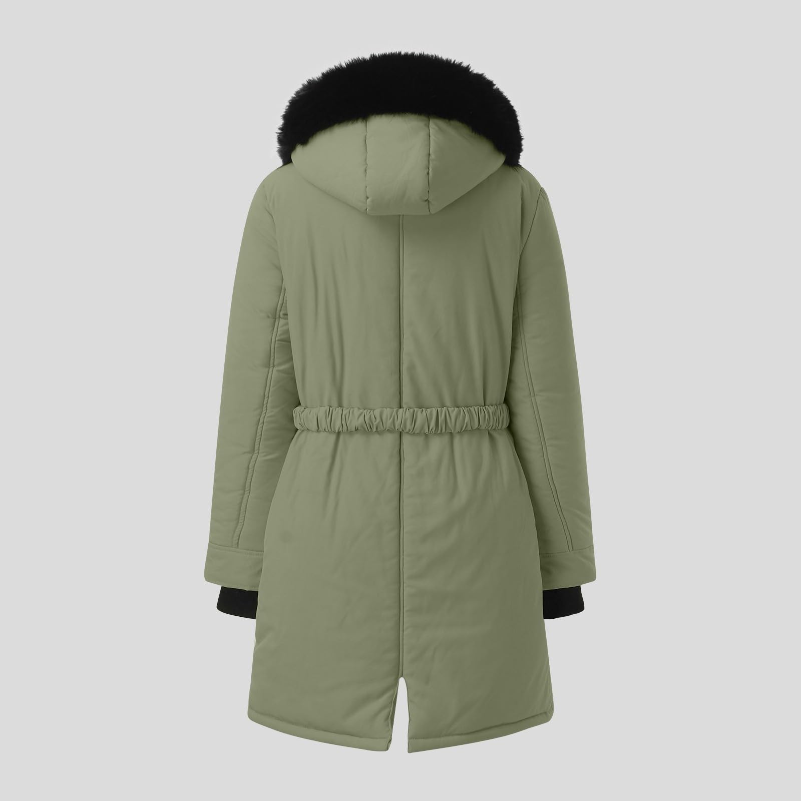 Winterjacke Damen Grosse Grössen Mittellang Wintermantel Warm Gefüttert Fleece Parka Mantel Mit Kapuze Kunstpelzkragen Jacke Frauen Winterparka Verdickene Outdoor Übergangsjacke Mit Taschen Zip