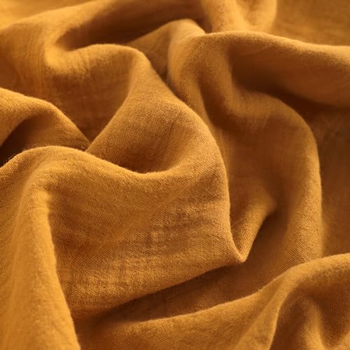 Image of NTBAY 2 Pack Muslin Cotton Crib Sheets, Soft and Breathable Double Layer 28x52 Baby Crib Sheets for Standard Crib and Toddler Mattresses, Boys, Girls, Unisex, Golden Brown, 28x52 Inches