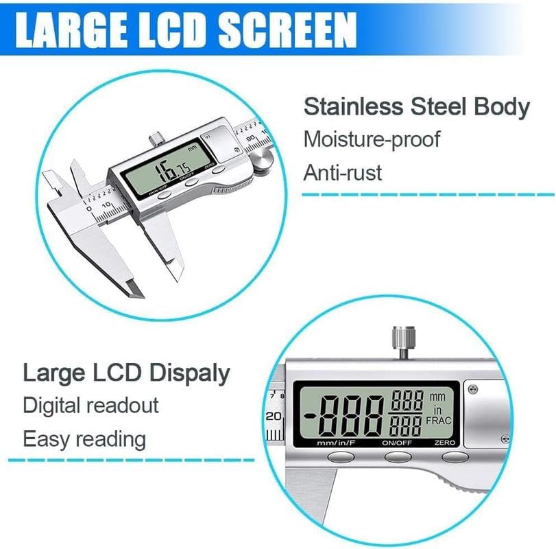 Image of SKADIOO Precision Measuring Tool Set - Stainless Steel Digital Vernier Caliper 6 Inch & Digital Micrometer 0-25mm | LCD Display, High Accuracy for Machinist, Engineering, DIY Use.
