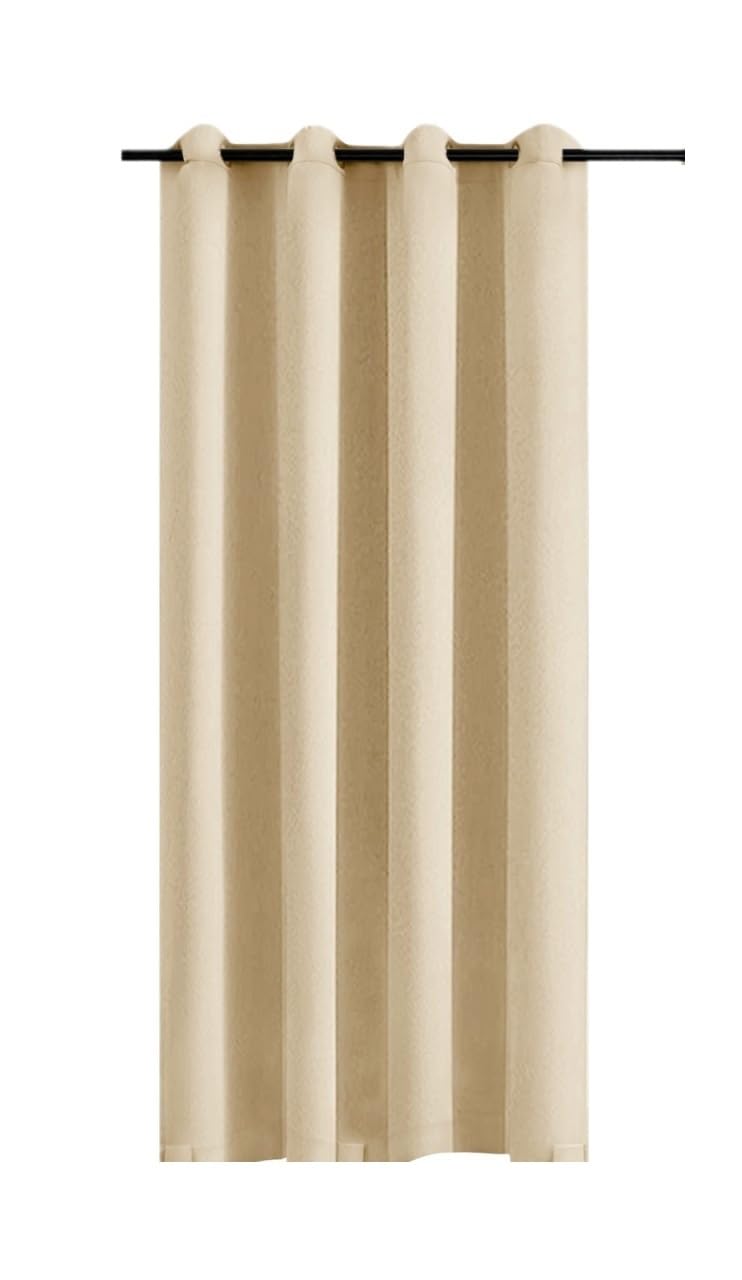 TANGSIYANG Outdoor Curtains 1PC Thermal Insulated Blackout Panels Grommet Tab Window Drapes Garden Pergola Windproof Outdoor Curtains Waterproof(Beige,W132xH243cm)