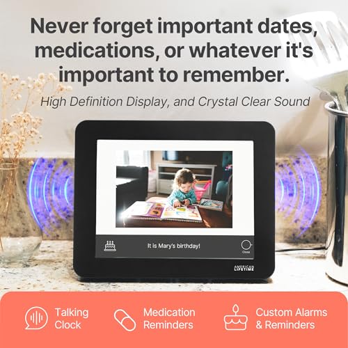 Image of American Lifetime New 2026 Dementia Clock Large Digital Clock for Seniors, Alzeimer Clock Large Display with Custom Alarms, Clock with Day & Date for Elderly, Digital Calendar Premium Black Pro