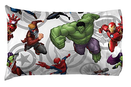 Jay Franco Marvel Avengers Team 5 Piece Full Bed Set - Includes Comforter & Sheet Set - Super Soft Fade Resistant Polyester - (Official Marvel Product) #TOP3