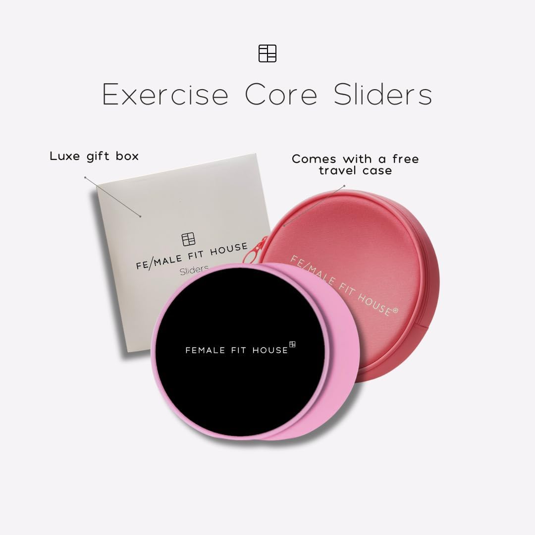 Female Fithouse Workout Sliders – Double Sided, Lightweight Core Sliders for Pilates & Home Workouts (Set of 2)