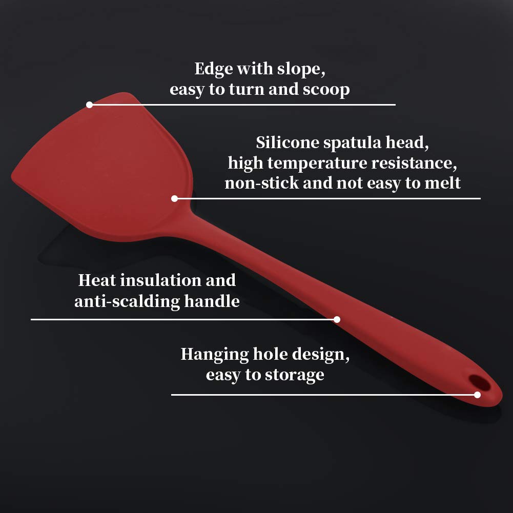 77L Wok Spatula, Seamless NonStick OnePiece Silicone Wok Spatula