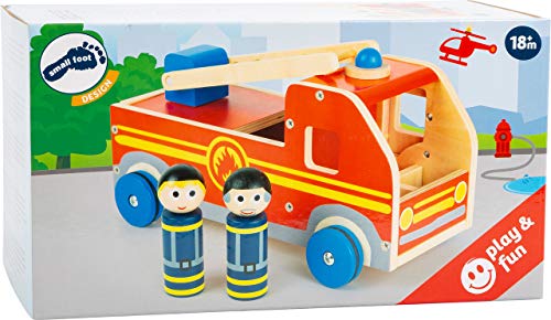 Grande voiture de pompiers en bois avec échelle de secours mobile et figurines Small Foot - 6