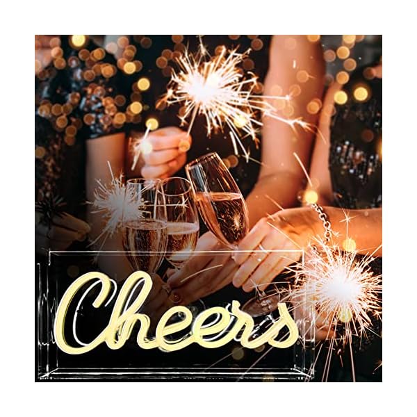 Cheers Neonschilder für Wand- und Schreibtischdekoration, 3D-Kunst, Neonlicht, warmweiß, 30 x 15 x 4,8 cm – Bild 7