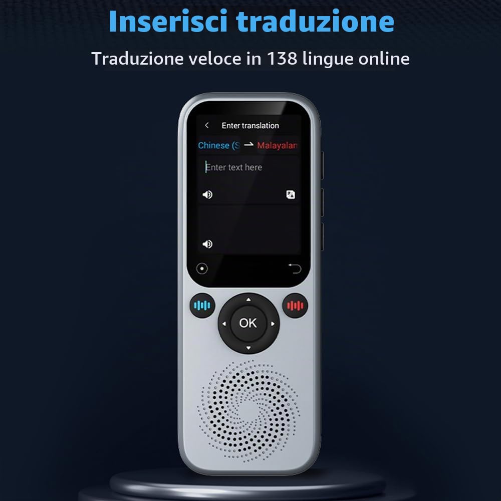 Traduttore di Lingue Portatile Dispositivo di traduzione bidirezionale in Tempo Reale 138 Lingue Traduzione Online Offline Interpretazione simultanea Supporto per la traduzione di Foto
