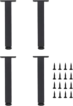 4 Pack Furniture Legs, Heavy Duty Aluminium Alloy Table Feet,Adjustable Square Desk Foot,Metal Home DIY Projects for TV Stand,Sofa,Cabinet,Wardrobe,Drawers,Nightstand with Floor Protectors