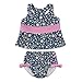 i play. Baby Girls 2pc Bow Tankini Swimsuit Set with Reusable Absorbent Swim Diaper, Navy Wildflowers, 18month