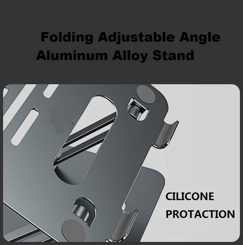 Support ordinateur portable aluminium pliable rehausseur PC portable notebook argent