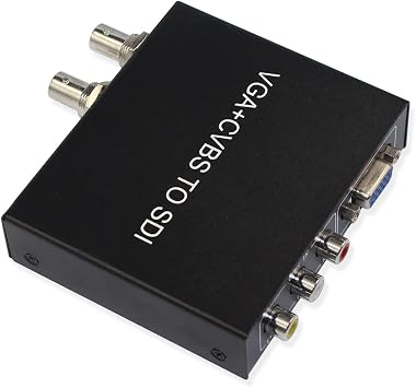 VGA+CVBS to SDI Converter,VGA AV+R/L Audio to SD/HD/3G SDI Box Broadcas,Two sdi Out Port, with us Power Adapter