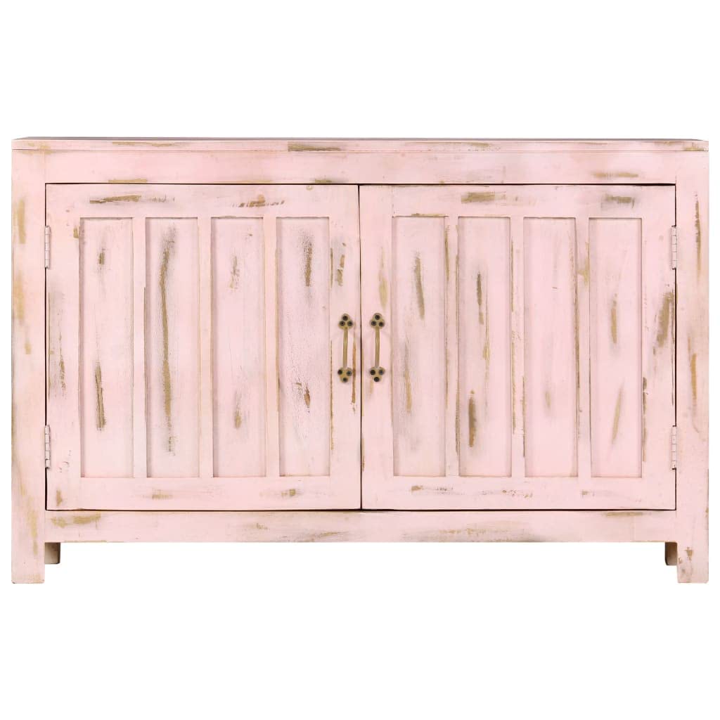 Kredens jasnoróżowy, 110 × 35 × 70 cm, lite drewno mango, komoda na korytarz, szafka na komody, szafka na pranie do sypialni