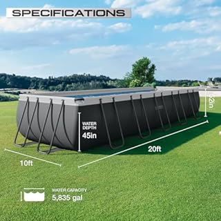 INTEX 26357MZ 20ft x 10ft x 52in Ultra XTR Deluxe Rectangular Above Ground Swimming Pool Set, Includes 1500 GPH Sand Filter Pump, SuperTough Puncture Resistant, Rust Resistant, Easy to Assemble