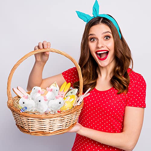 Cotiny 24 Pack Easter Jumping Bunny Wind Up Rabbit Toys Plush Bunny For Easter Party Favors Classroom Prizes Basket Stuffers #TOP6