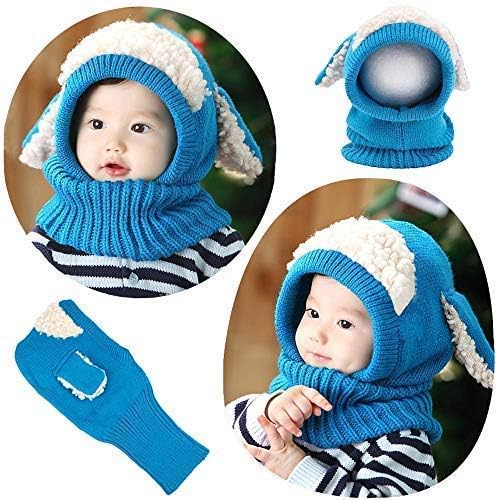Scarf Woolen Earflap Hood Warm Skull Knit Caps，Crochet Earflap Pilot Hats Beanie Cap for Toddlers Baby Girls and Boys - Image 2
