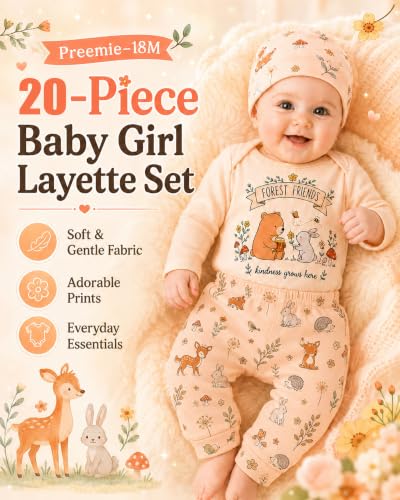Image of Baby Boy Girl Clothes Preemie Newborn Must Have Infant Essentials Outfits 20 Piece Clothing 0-18 Months
