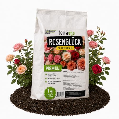 TerraUno Rosenglück Rosendünger Bio 1 kg, Rosen Dünger...