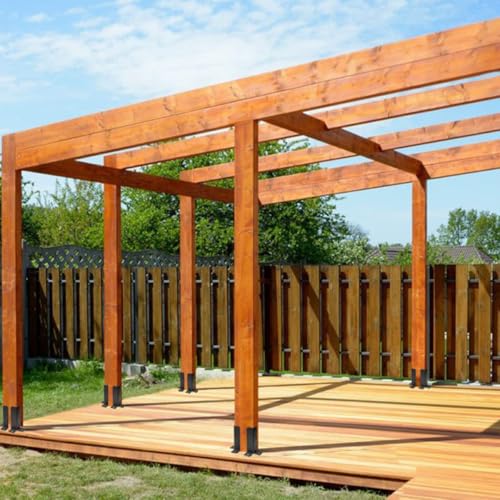 Supports d'ancrage pour poteaux de terrasse en fer WOONEKY x4 - 4
