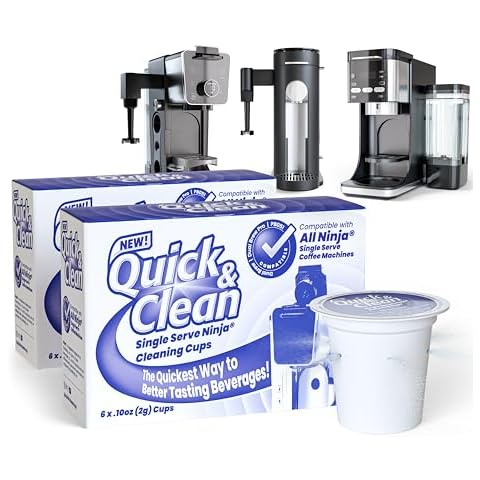 Quick & Clean 12-Pack Cleaning Pods Compatible with Ninja Single-Serve Coffee Machines - DualBrew, DualBrew Pro, and PB051 Compatible - Removes Stains, Non-Toxic and Eco-Friendly Cover