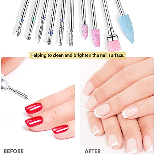 Nagelfräser Bits 10pcs Nagel Bits Für Gelnägel Nagelfräser Schleifköpfe Bits Nagelfräser Aufsätze Für Gelnägel Set Für… – Bild 6