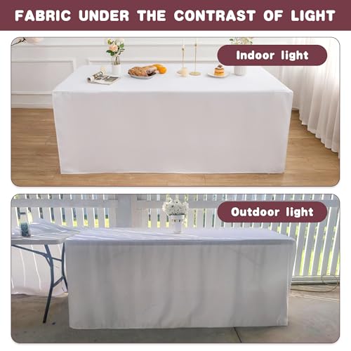 HolidayIdeas Fitted Table Clothes, 4 Pack - 48 x 24 Inch - White Rectangle Tablecloths for 4 Foot Tables, Polyester Fabric Tablecloth for Folding Table, Parties, Holiday Dinner, Wedding, Trade Show by HolidayIdeas - Image 8