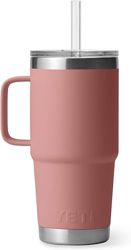 Miniatura 41 de YETI Rambler - Vaso de viaje con asa y tapa con popote, 35 onzas, vaso de agua de viaje, con asa, acero inoxidable, color blanco