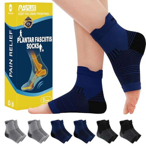 Best Running Shoes for Ankle Tendonitis: Find Your Relief 11 PAPLUS 6 Pairs Plantar Fasciitis Socks for Achilles Tendonitis Relief - Ankle Compression Socks for Women & Men - Ankle Brace with Arch Support for Swelling, Plantar Fasciitis Relief