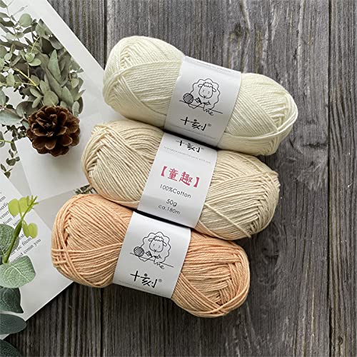Shike Star River,100% Cotton Sparkle Yarn,5 Skeins Soft Shine Fine #2 Sport Weight For Knitting&Crochet,Per Skein 50G/197Yds (White) #TOP1