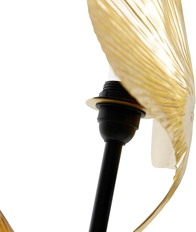 Qazqa QAZQA - Oosters Oosterse vloerlamp messing met zwart 2-lichts - Louka | Woonkamer | Slaapkamer | Keuken - Staal Organisch - E27 Geschikt voor LED - Max. 2 x 40 Watt photo 3