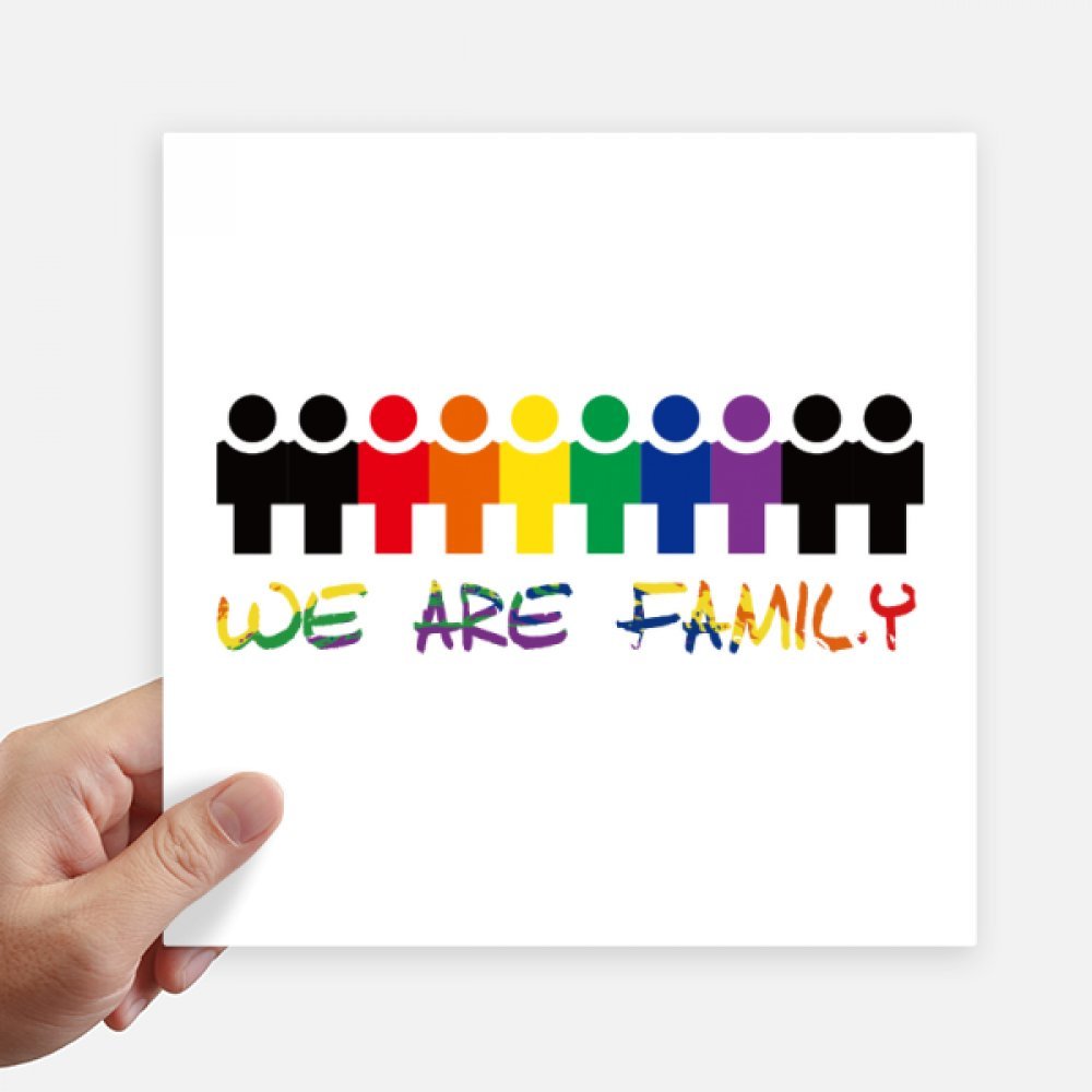 Pegatinas LGBT de 20cm en Pack de 4 Cuadradas con Colores de Arcoíris