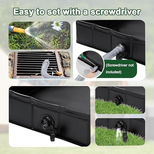 Faltbare Duschbasis, Camping Dusche, Basis für Duschzelt, 104 x 104 x 13 cm, Große Tragbare Duschwanne mit Abflussrohr, für Outdoor Dusche, Camping, Wohnmobil, Große Haustier Duschwanne