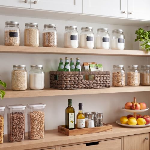 Image of StorageWorks Large Wicker Storage Baskets for Shelves, Brown Baskets,1-Pack