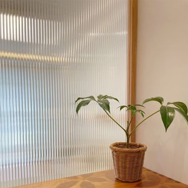 Folia szklana Reeded Glass Window Film Privacy Matowe okno 3D Dekoracyjne naklejki na okna Nieprzylepny Łazienka Salon(60x100cm)