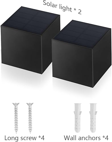 Miniatura 9 de Luces solares de pared para exteriores, impermeables, para vallas, luces LED con blanco cálido y modos RGB para números de casa, dirección, buzón,