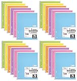 Mead Spiral Notebook, 24 Pack of 1-Subject College Ruled Spiral Bound Notebooks, Pastel Color Cute school Notebooks 70 Pages