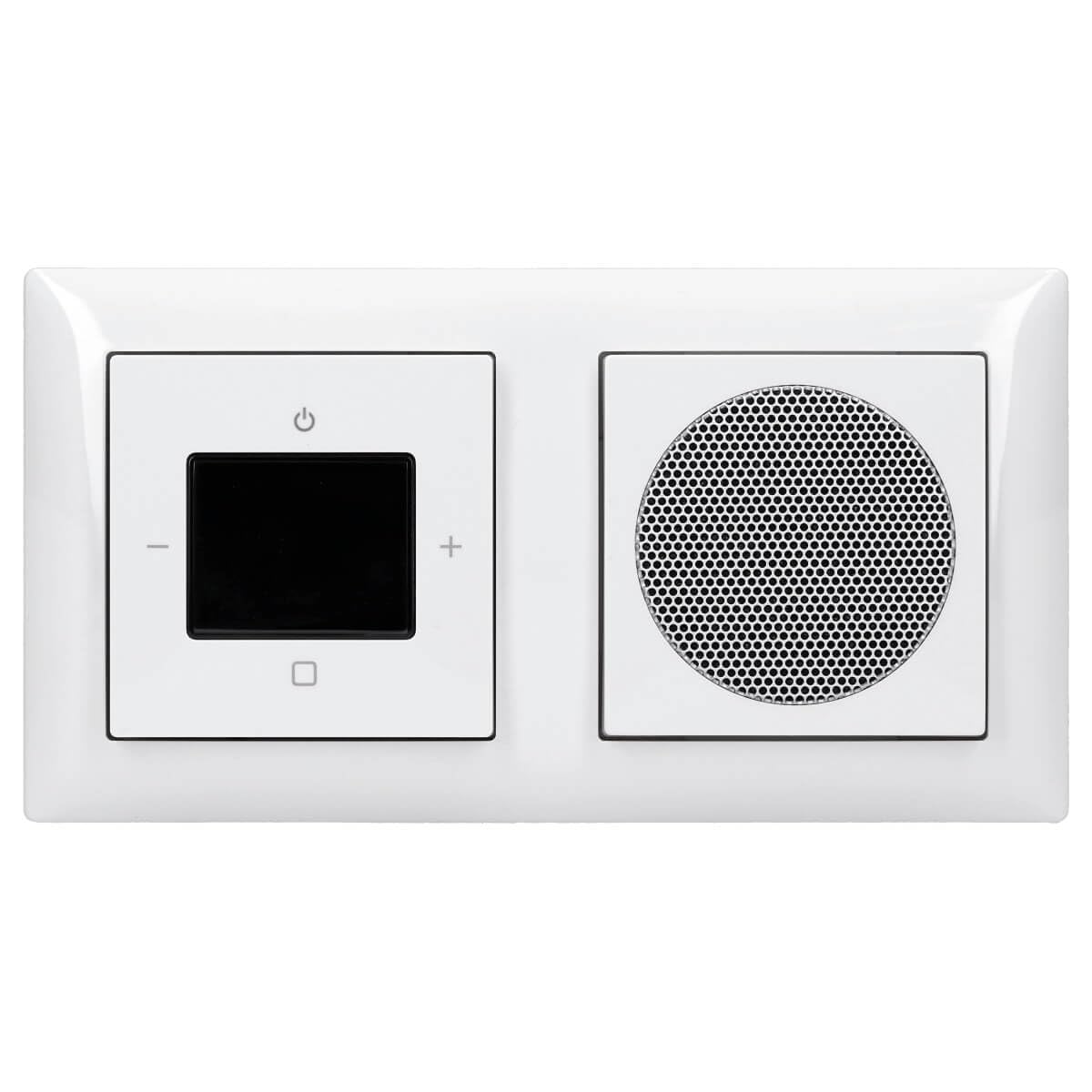 Busch-Jaeger Komplett-Set Unterputz UP Bluetooth DAB+ Radio 8217 U-101 Busch-balance SI Alpinweiß Lautsprecher 8223 U Abdeckung Zentralscheibe 8253-914 8252-914-101 2-fach Rahmen 1722-914