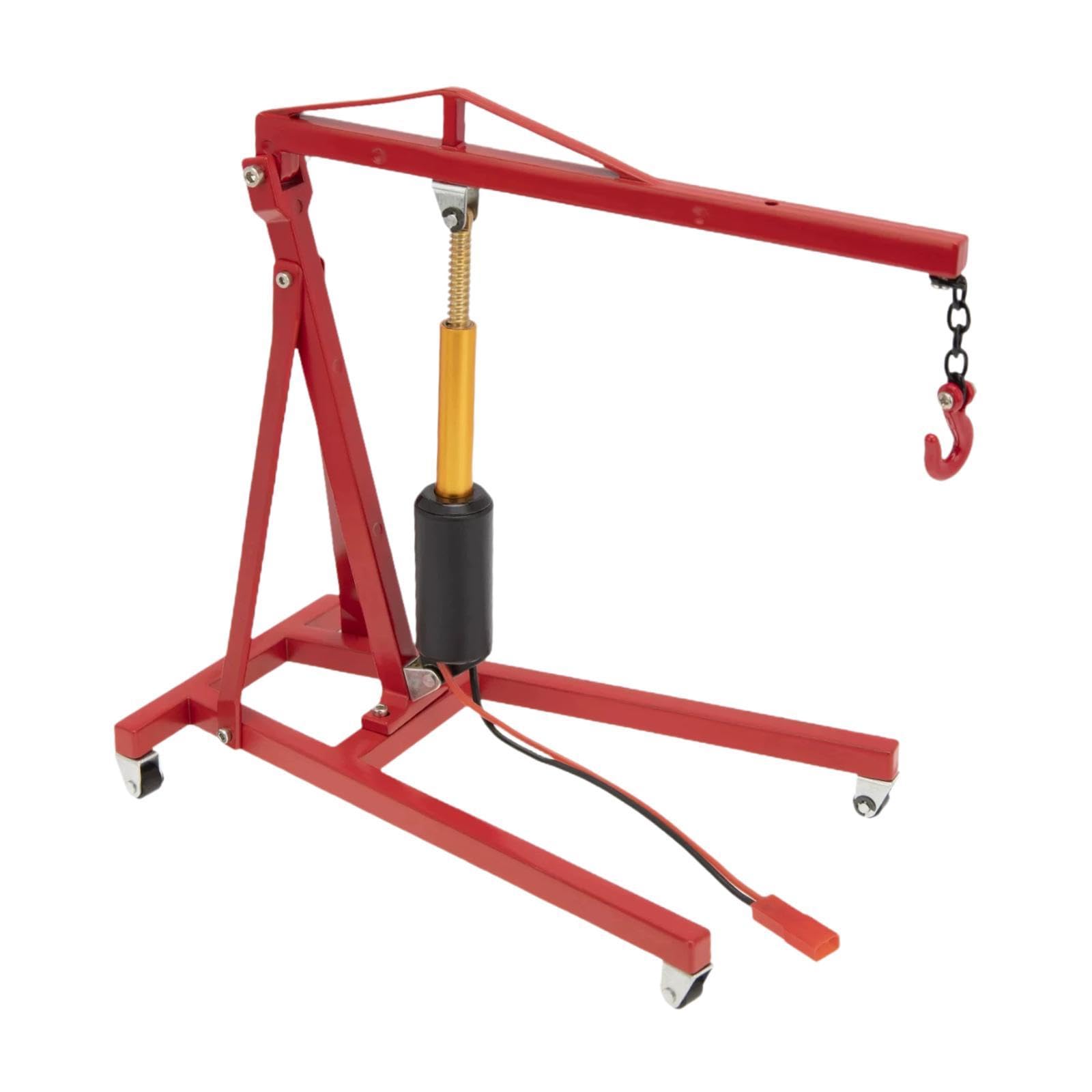 kowaku RC Gru Motore Sollevamento Accessori Modellismo Garage in Lega per Simulazione Manutenzione Auto Telecomandate Adatto a Esposizione, Rosso