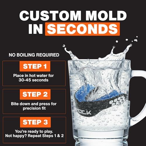 Shock Doctor 6915Y Gel Max Power Carbon Convertible Mouth Guard, Youth, Royal — view 2